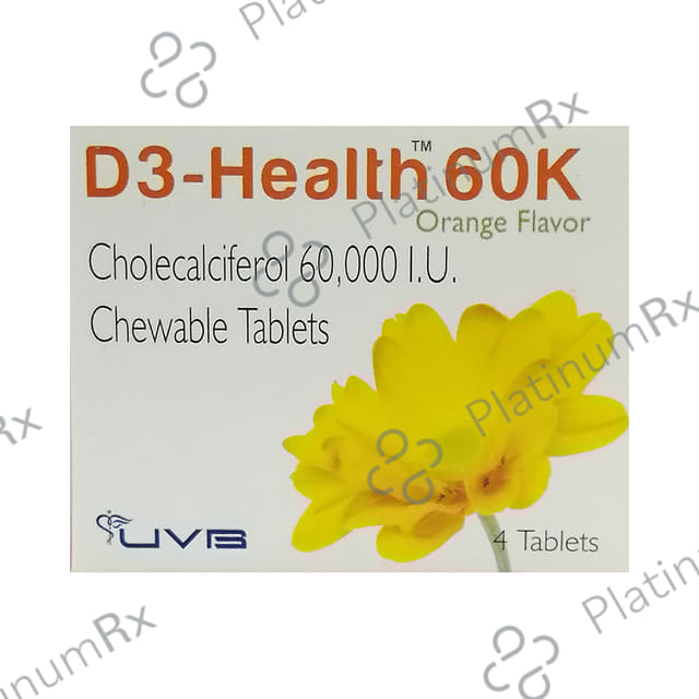 D3 Health 60K Chewable Tablet Orange 4s