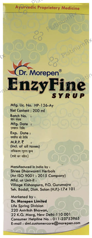 Dr. Morepen Enzyfine Syrup Pineapple