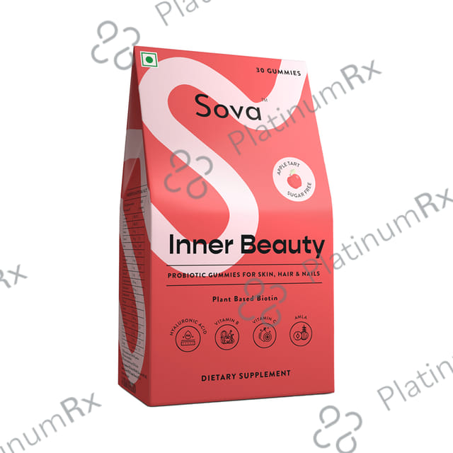 Sova Inner Beauty Probiotics Gummies for Skin, Hair & Nails Sugar Free