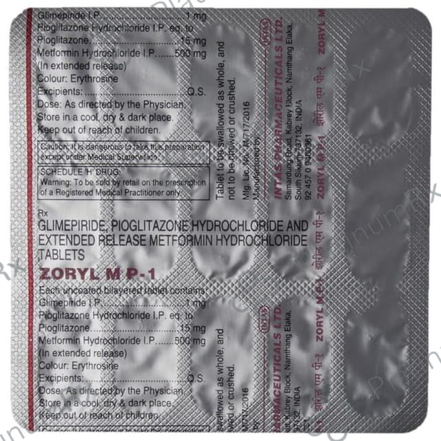 Zoryl MP 1/500/15mg Tablet ER 15s