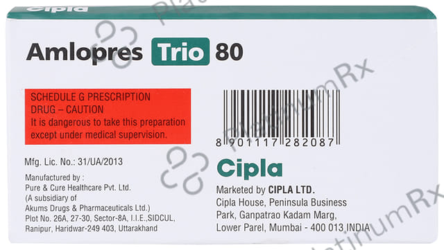 Amlopres Trio 5/12.5/80mg Tablet 10s