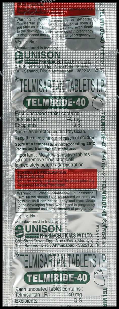 Telmiride 40mg Tablet 10s