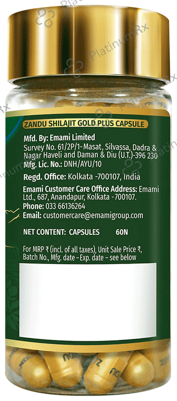 Zandu 500mg Shilajit Gold Plus Capsule 60s