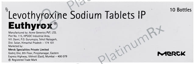 Euthyrox 50mcg Tablet 100s
