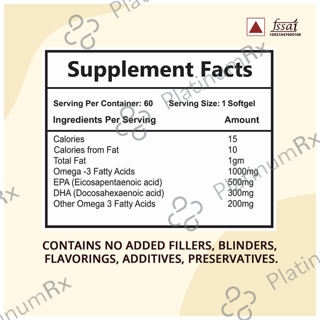 Mountainor Omega 3 Fish Oil 1000mg Triple Strength Softgel for Heart, Bones & Joints