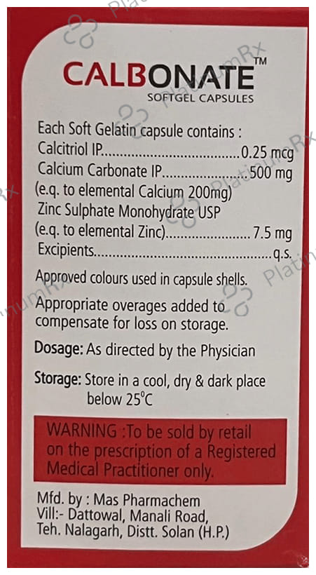 Calbonate Softgel Capsule 10s