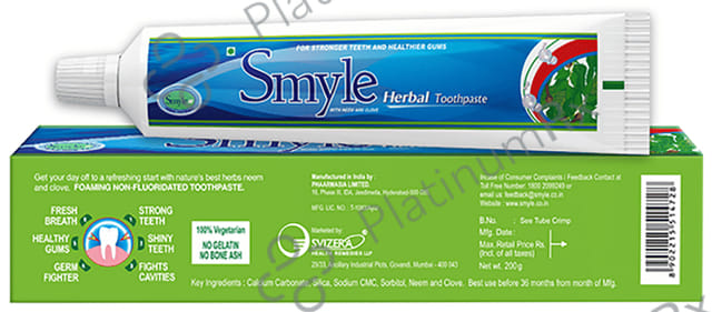 Smyle Herbal Toothpaste (100gm Each) 1 Tube