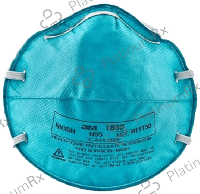3M N95 1860 Health Care Particulate Respirator & Surgical Mask Teal Blue