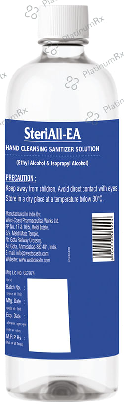 SteriAll-EA Hand Cleansing Sanitizer Solution 1000 ml