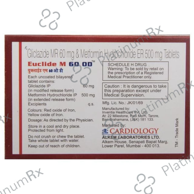 Euclide M 60 OD 60/500mg Tablet ER 10s