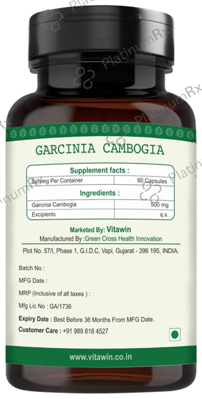 Vitawin Garcinia Cambogia 500mg Vegetarian Capsule