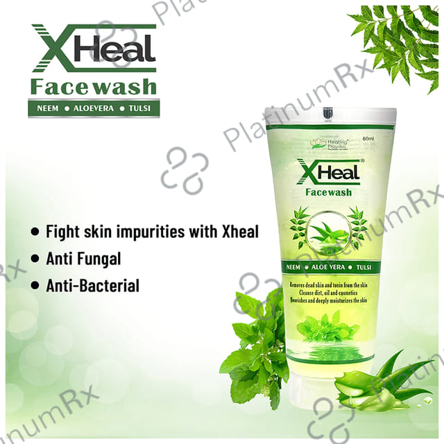 Healing Pharma X Heal Neem, Tulsi & Aloe Vera Face Wash (60ml Each) 2s