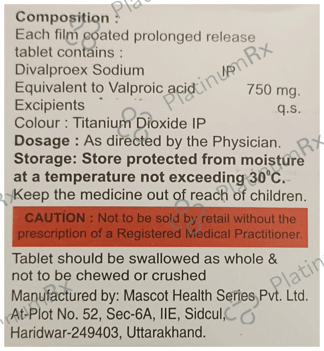 Diprowize OD 750mg Tablet PR 10s