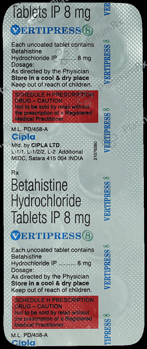 Vertipress 8 Tablet