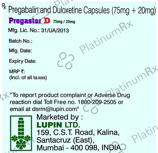 Pregastar D 75mg/20mg Capsule 10s