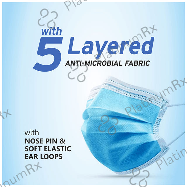 Leeford Non-Woven 3 Ply Facemask with 5 Layered Anti-Microbial Fabric 50 masks