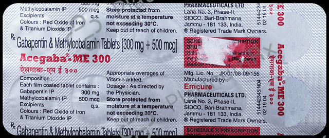 Acegaba ME 300mg/500mcg Tablet 10s