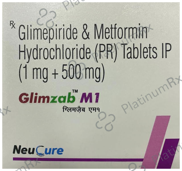 Glimzab M 1mg/500mg Tablet PR