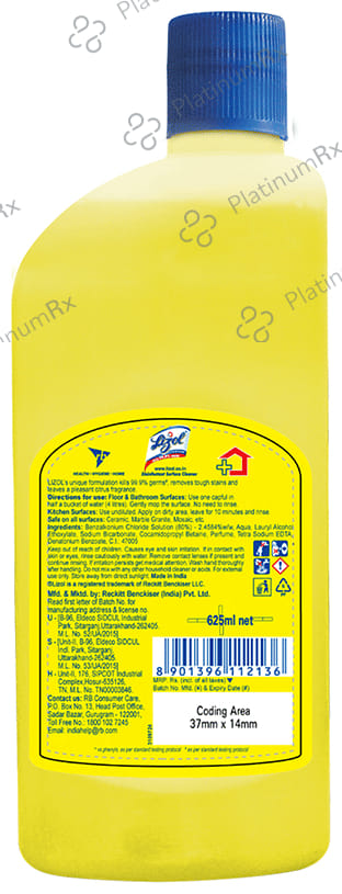 Lizol Disinfectant Surface Cleaner Citrus 625 ml