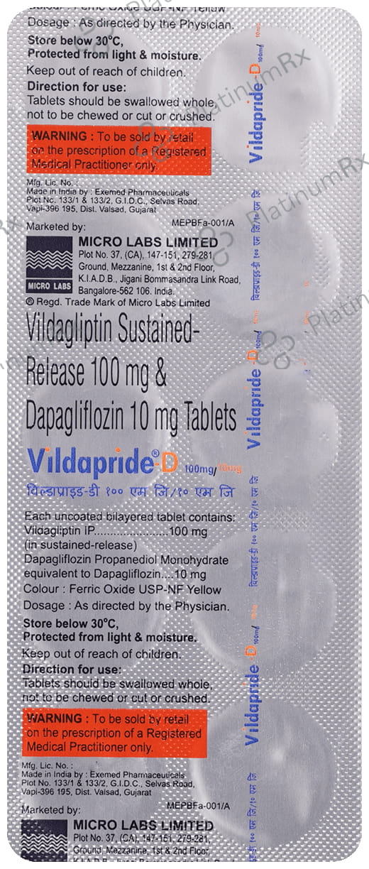 Vildapride D 10/100mg Tablet 10s