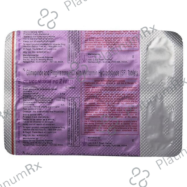 Gluconorm PG 2/1000/15mg Tablet SR 10s