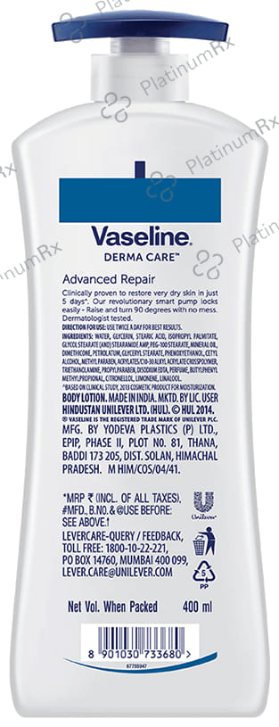 Vaseline Advanced Repair Derma Care Body Lotion 400 ml