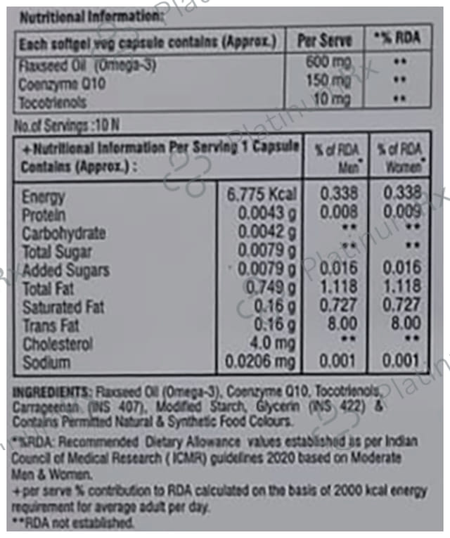 Qlino 150/600/10mg Capsule 10s