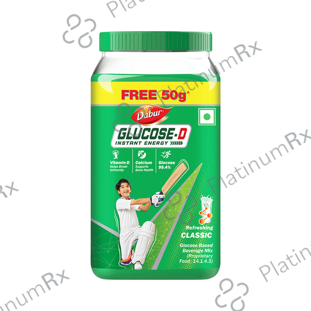 Dabur Glucose D with Calcium for Immunity & Bone Health - 450gm + 50gm Free Powder