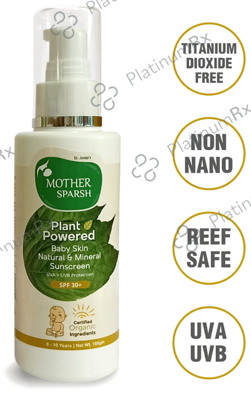 Mother Sparsh Baby Skin Natural & Mineral Sunscreen SPF 30+ Lotion 100gm