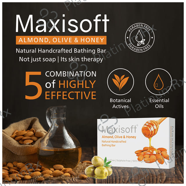 Maxisoft Almond, Olive & Honey Natural Handcrafted Bathing Bar 75gm