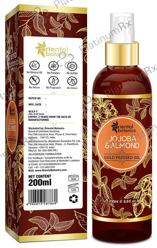 Oriental Botanics Jojoba & Almond Cold Pressed Oil