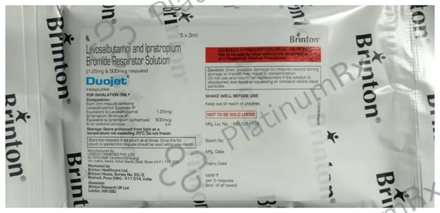 Duojet 1.25/500mcg Respules 5X3ml