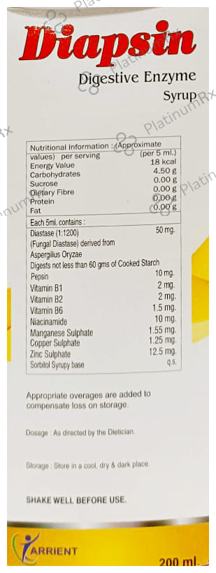 Diapsin Syrup Sugar Free
