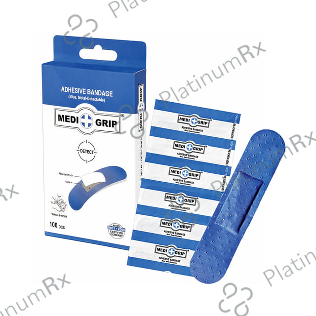 Medigrip Metal-Detectable Adhesive Bandage Blue 400 bandages