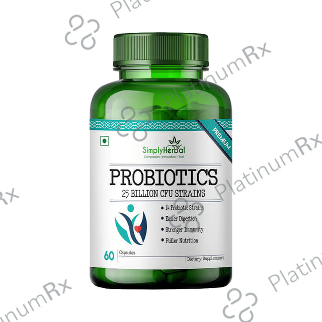 Simply Herbal Pro Biotics 25B CFU Vegetarian Capsules 60s