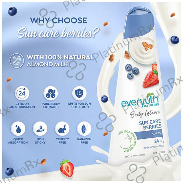 Everyuth Naturals Body Lotion Sun Care Berries SPF 15 100 ml