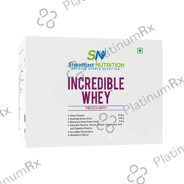 Steadfast Nutrition Incredible Whey Recovery Sachet (35gm Each) Strawberry 60 Sachets