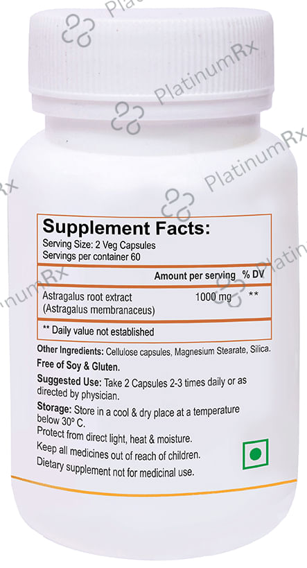 Biotrex Astragalus 500mg Veg Capsule