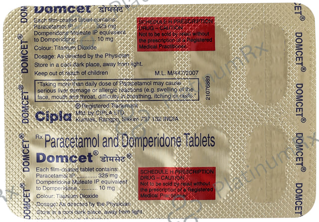 Domcet 10/325mg Tablet 10s