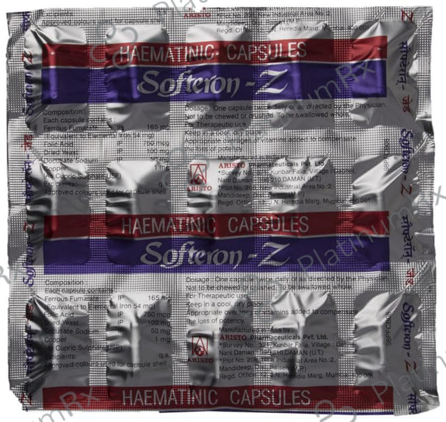 Softeron Z Haematinic Capsule 15s