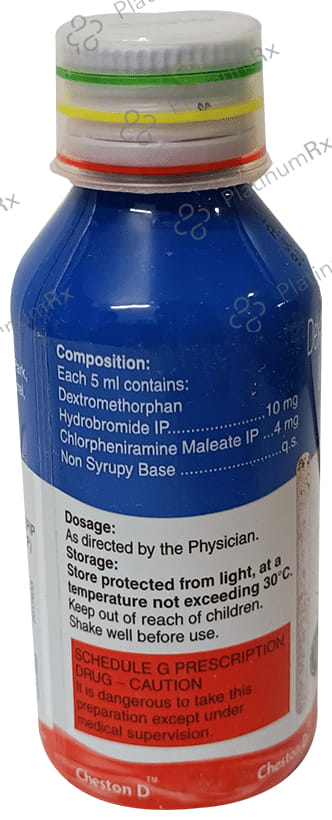Cheston D Sugar Free 2/10mg Syrup 100ml
