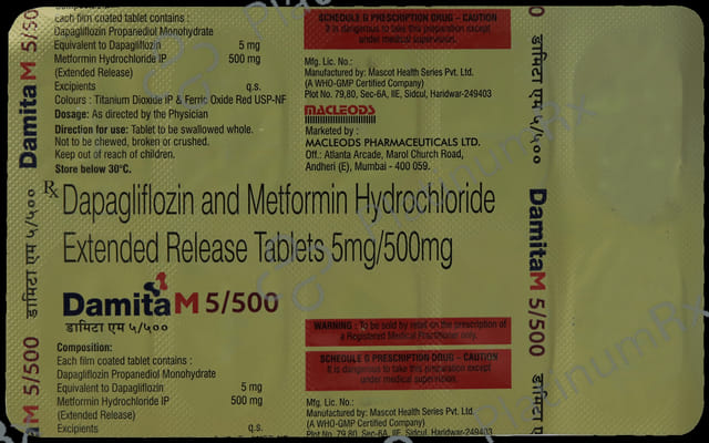 Damita M 5mg/500mg Tablet