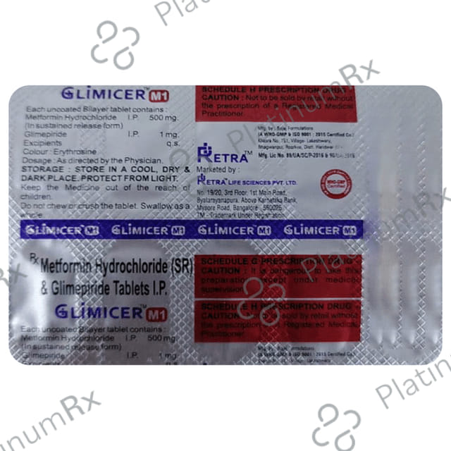 Glimicer M 1/500mg Tablet SR 10s