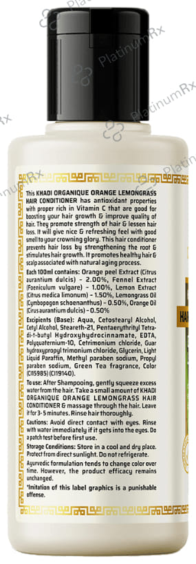 Khadi Organique Khadi Hair Conditioner Conditioner Orange Lemongrass