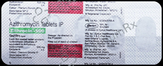 Zithrocin 500mg Tablet 5s