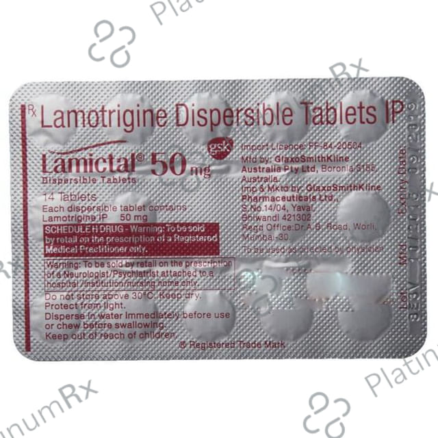 Lamictal 50mg Tablet DT 14s