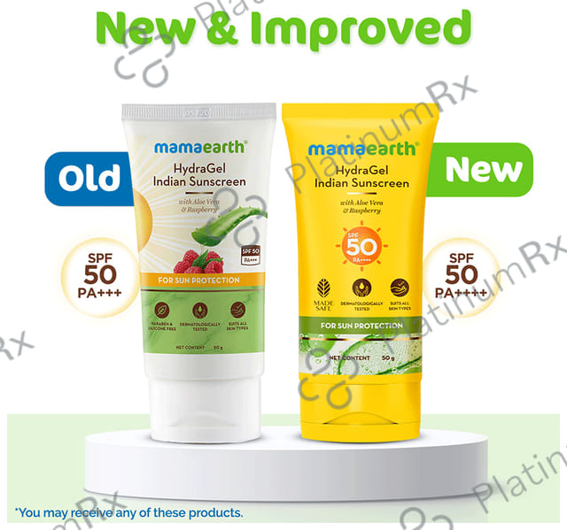 Mamaearth Indian Sunscreen Paraben & Silicon Free Hydragel SPF 50 Cream 50gm