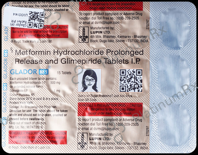 Glador M1 1/500mg Tablet PR 15s