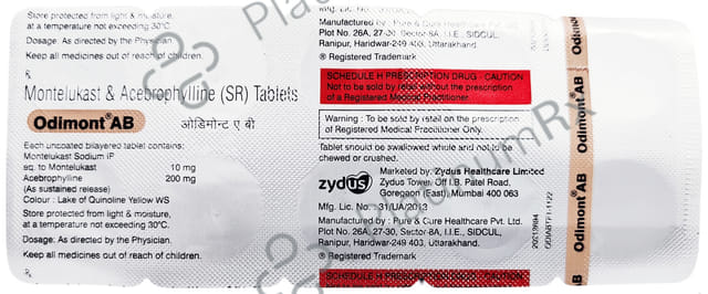 Odimont AB 200/10mg Tablet 10s