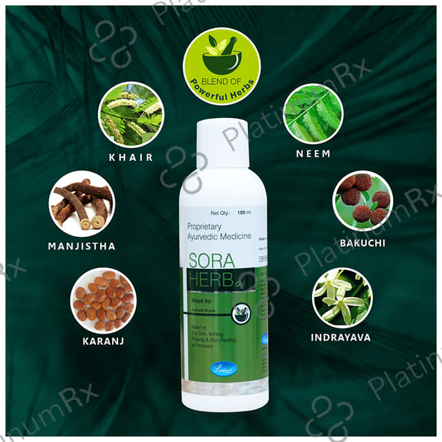Leeford Sora Herb Ayurvedic Oil for Skin Itching & Peeling